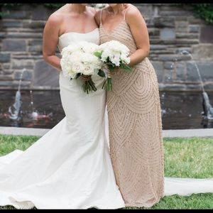 Adrianna Papell Art Deco Blouson Beaded Gown